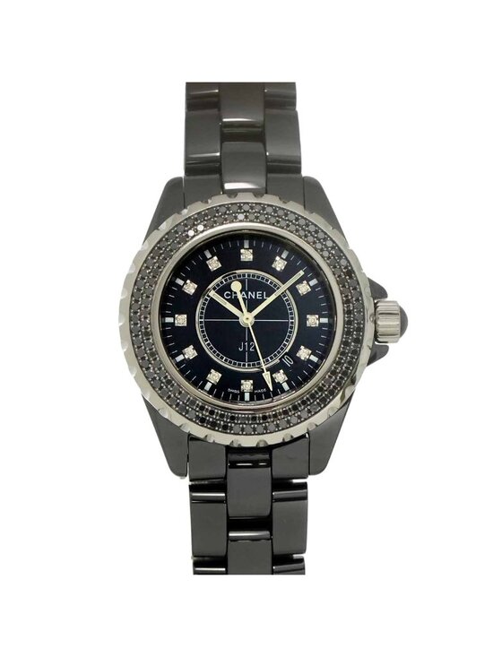 Chanel 33 Watch Black Diamond Bezel Date Ceramic Quartz display picture 3